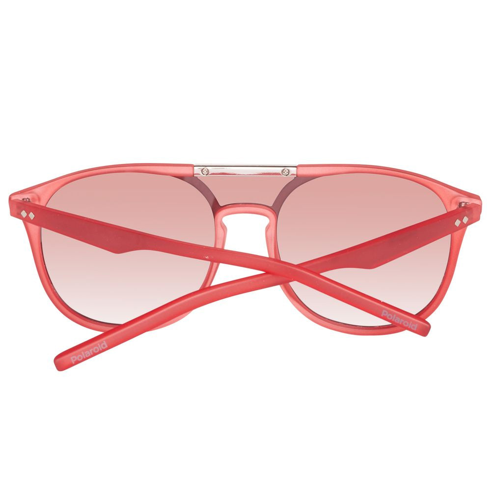 Polaroid Red Acetate Sunglasses with Timeless Elegance