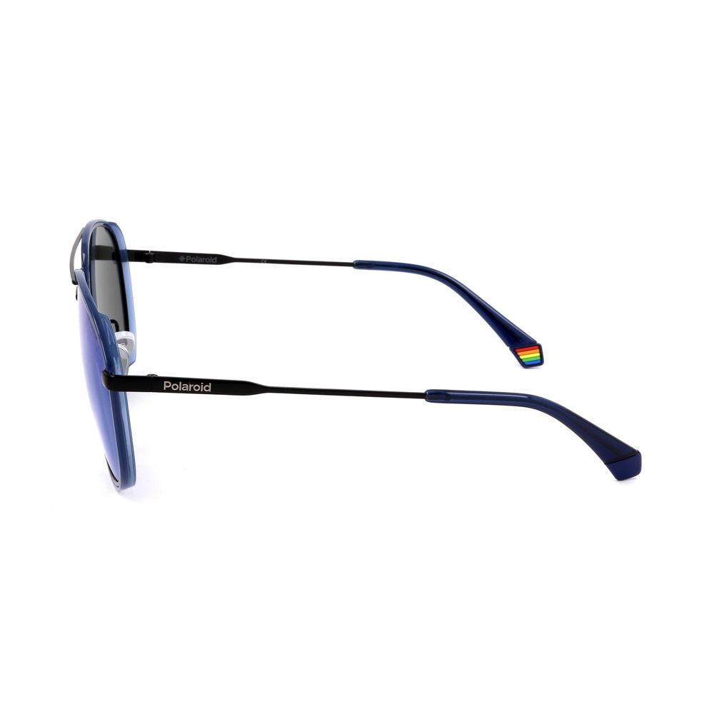 Polaroid Blue Metal Sunglasses with Polarized Lenses