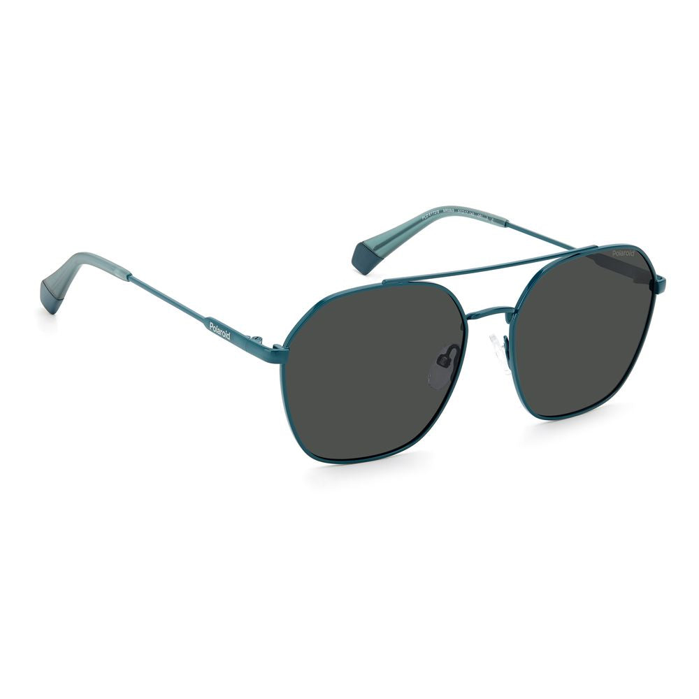 Polaroid Blue Stainless Steel Sunglasses for Timeless Elegance