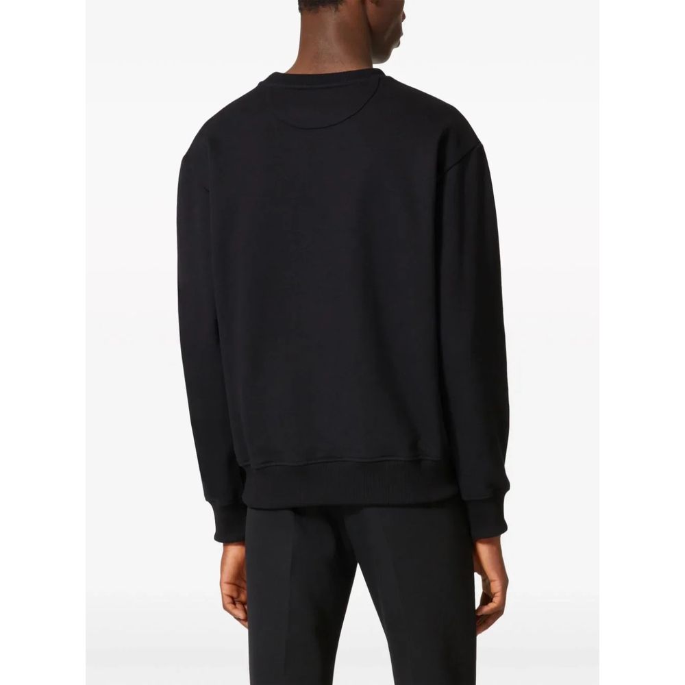 Valentino Black Cotton Sweater for Effortless Luxury Style