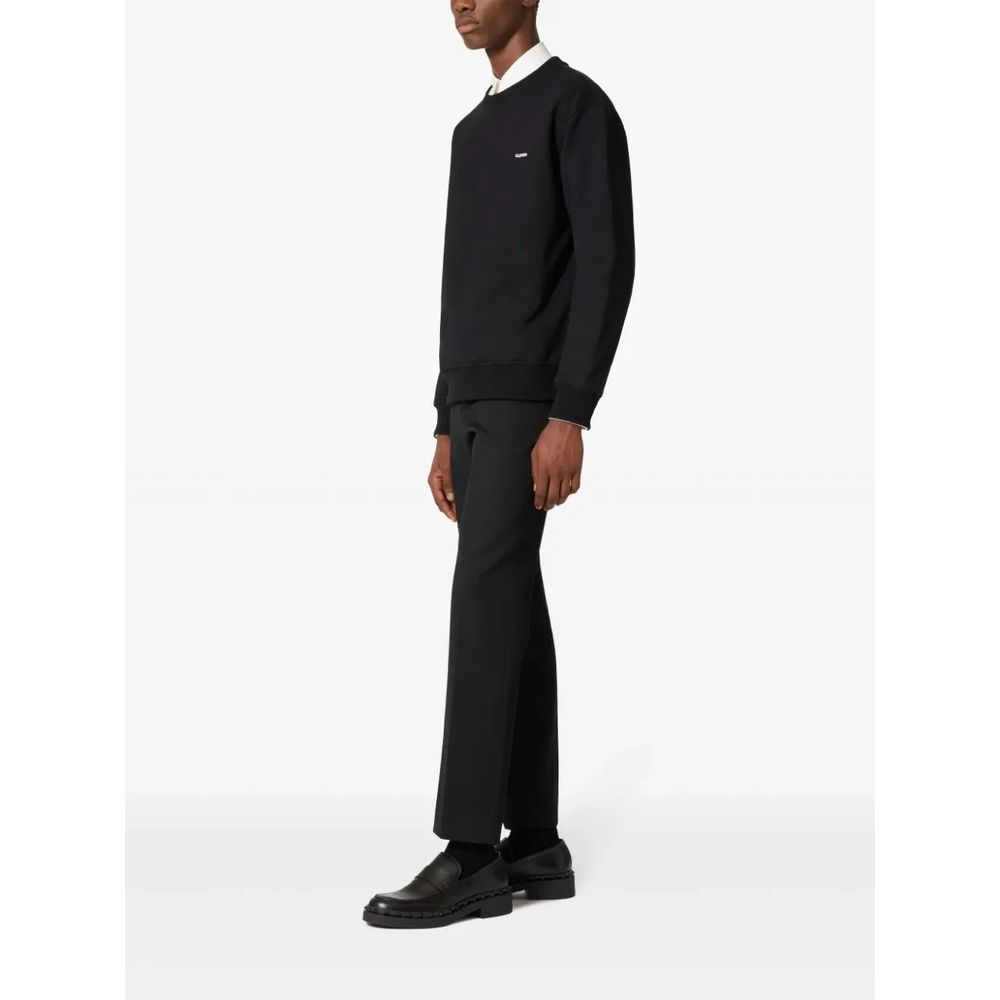 Valentino Black Cotton Sweater for Effortless Luxury Style