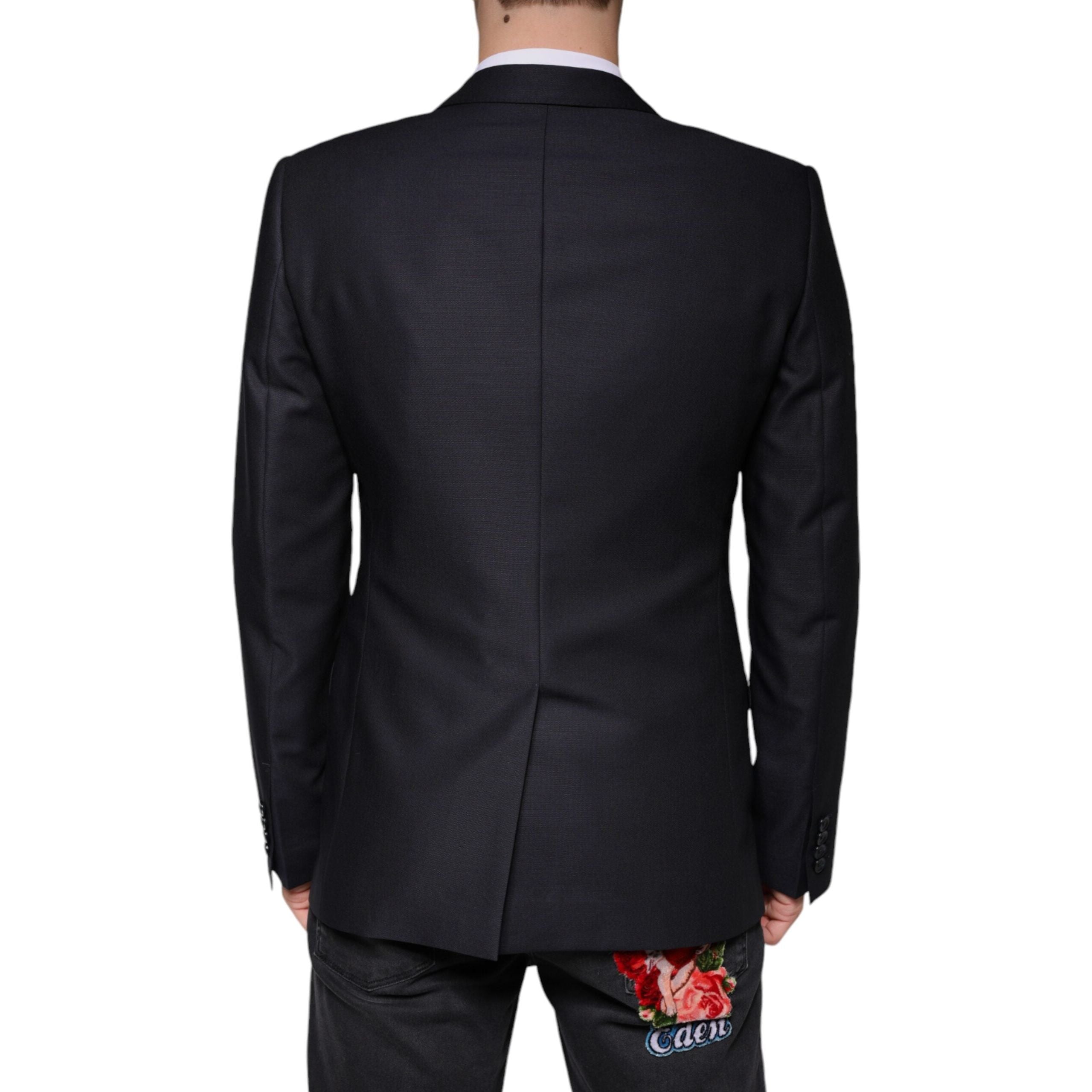 Dolce & Gabbana Dark Blue Wool Single Breasted Blazer
