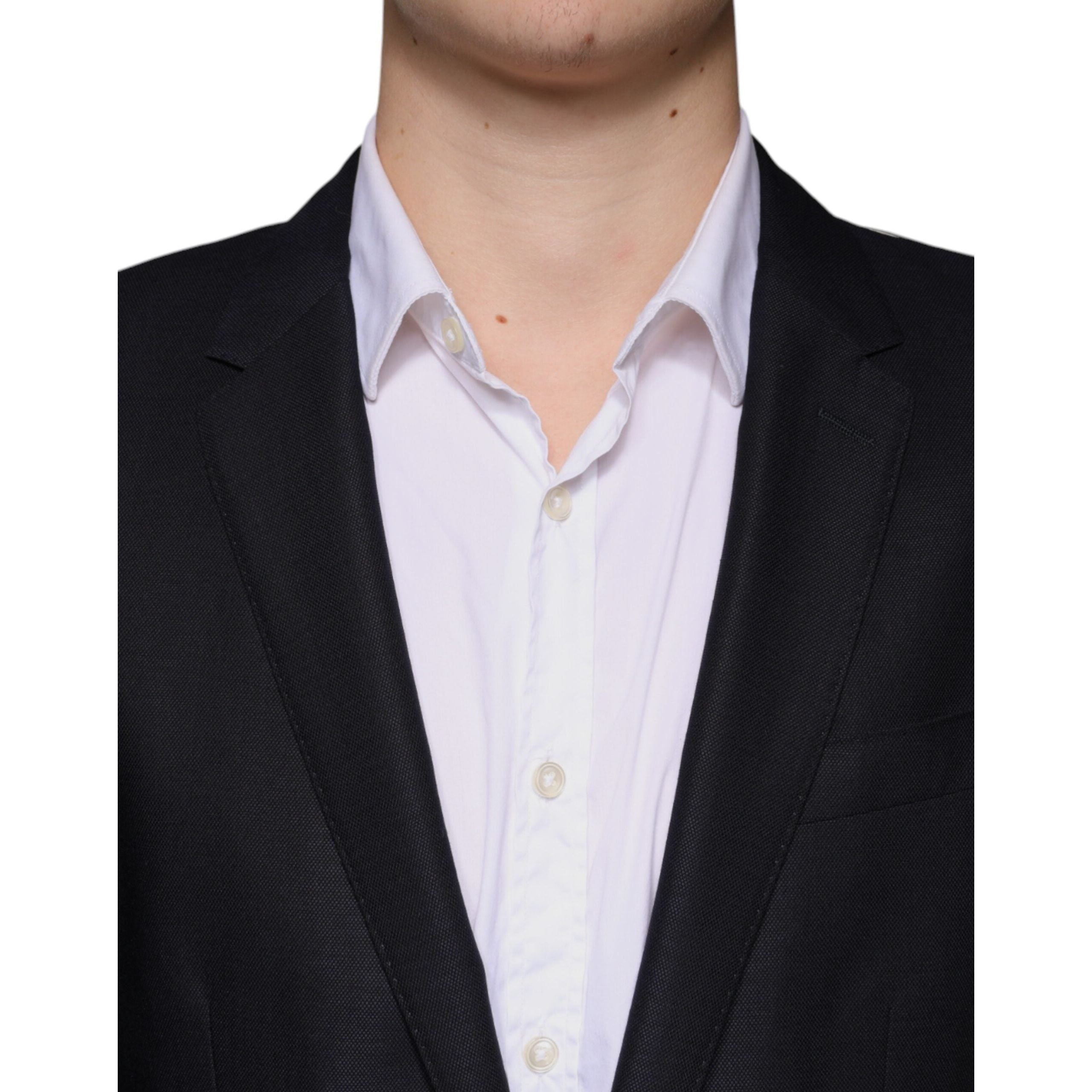 Dolce & Gabbana Dark Blue Wool Single Breasted Blazer