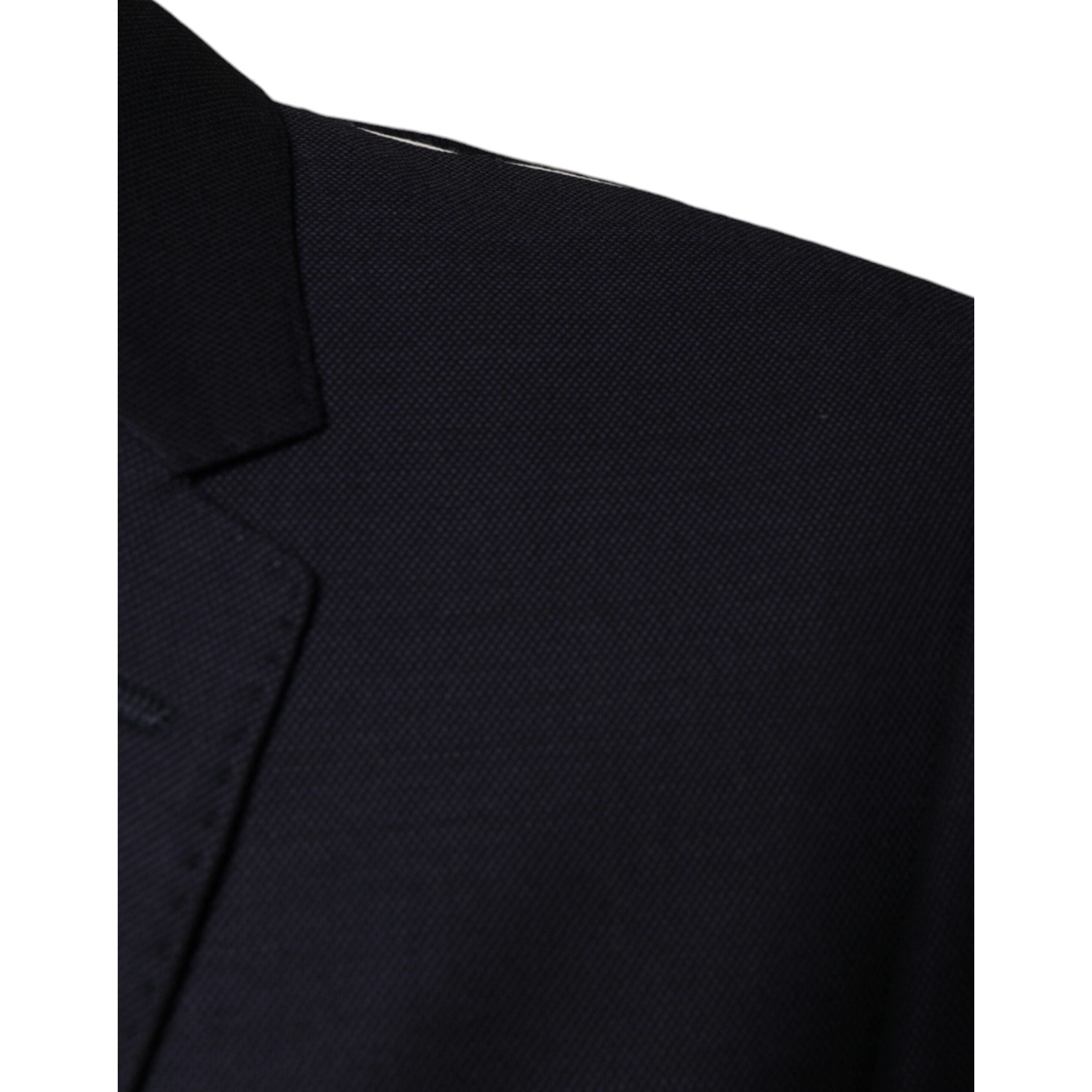 Dolce & Gabbana Dark Blue Wool Single Breasted Blazer