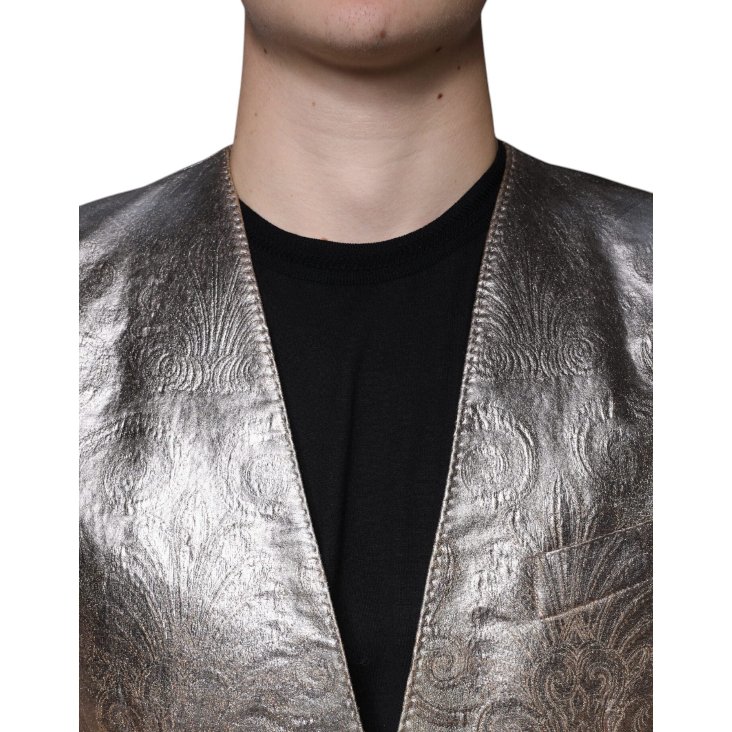 Dolce & Gabbana Gold Jacquard Dress Blazer