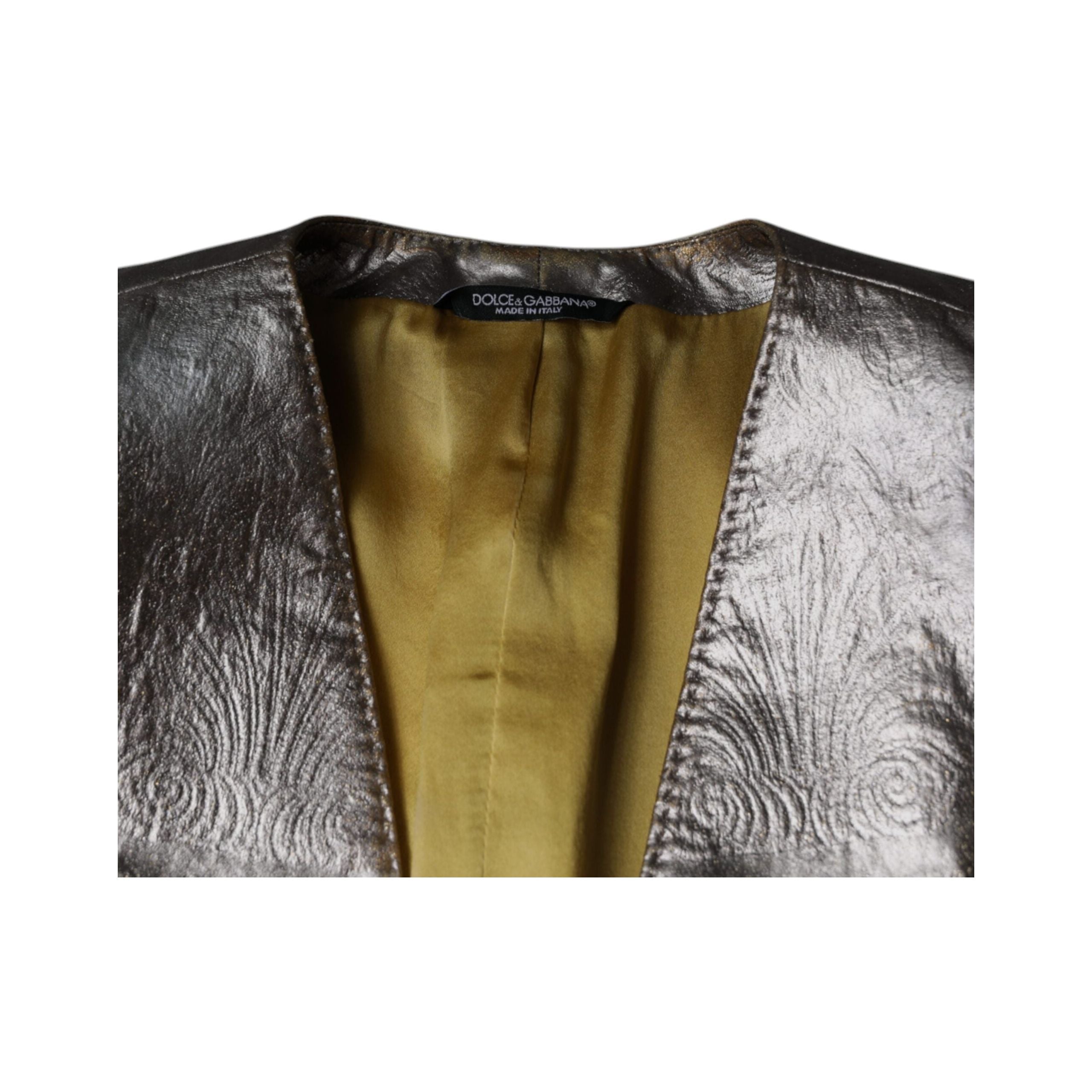 Dolce & Gabbana Gold Jacquard Dress Blazer