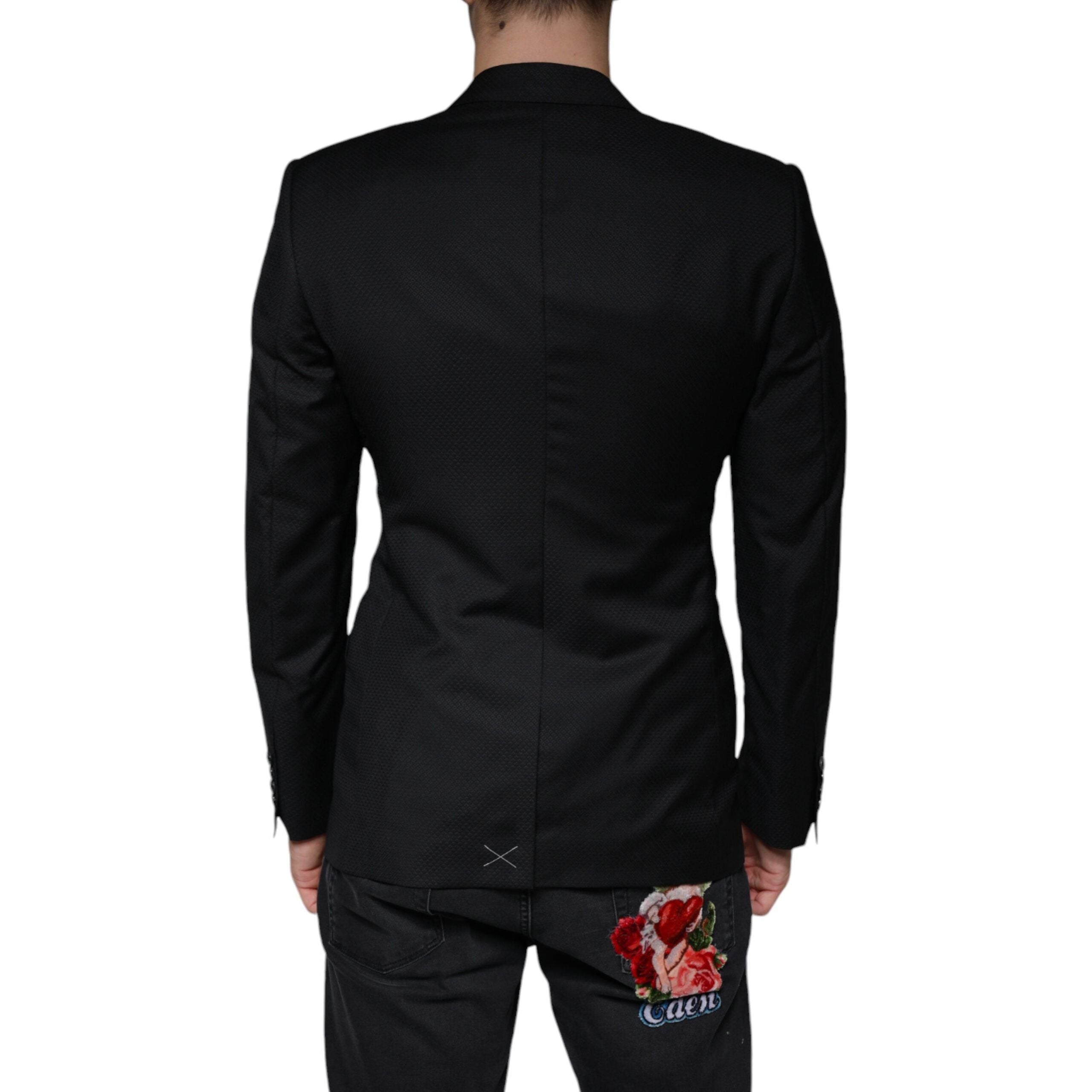 Dolce & Gabbana Black Virgin Wool Single Breasted Blazer
