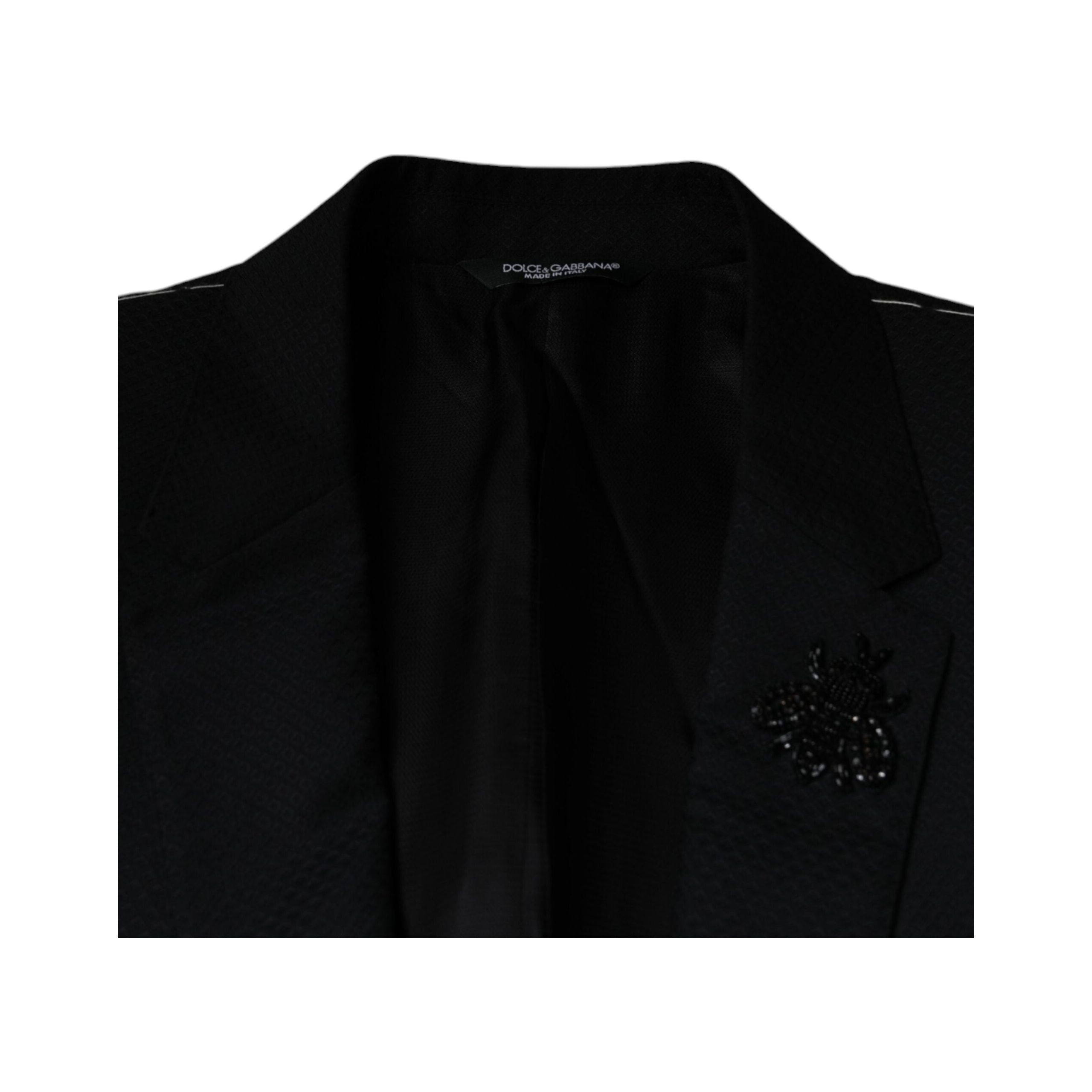 Dolce & Gabbana Black Virgin Wool Single Breasted Blazer