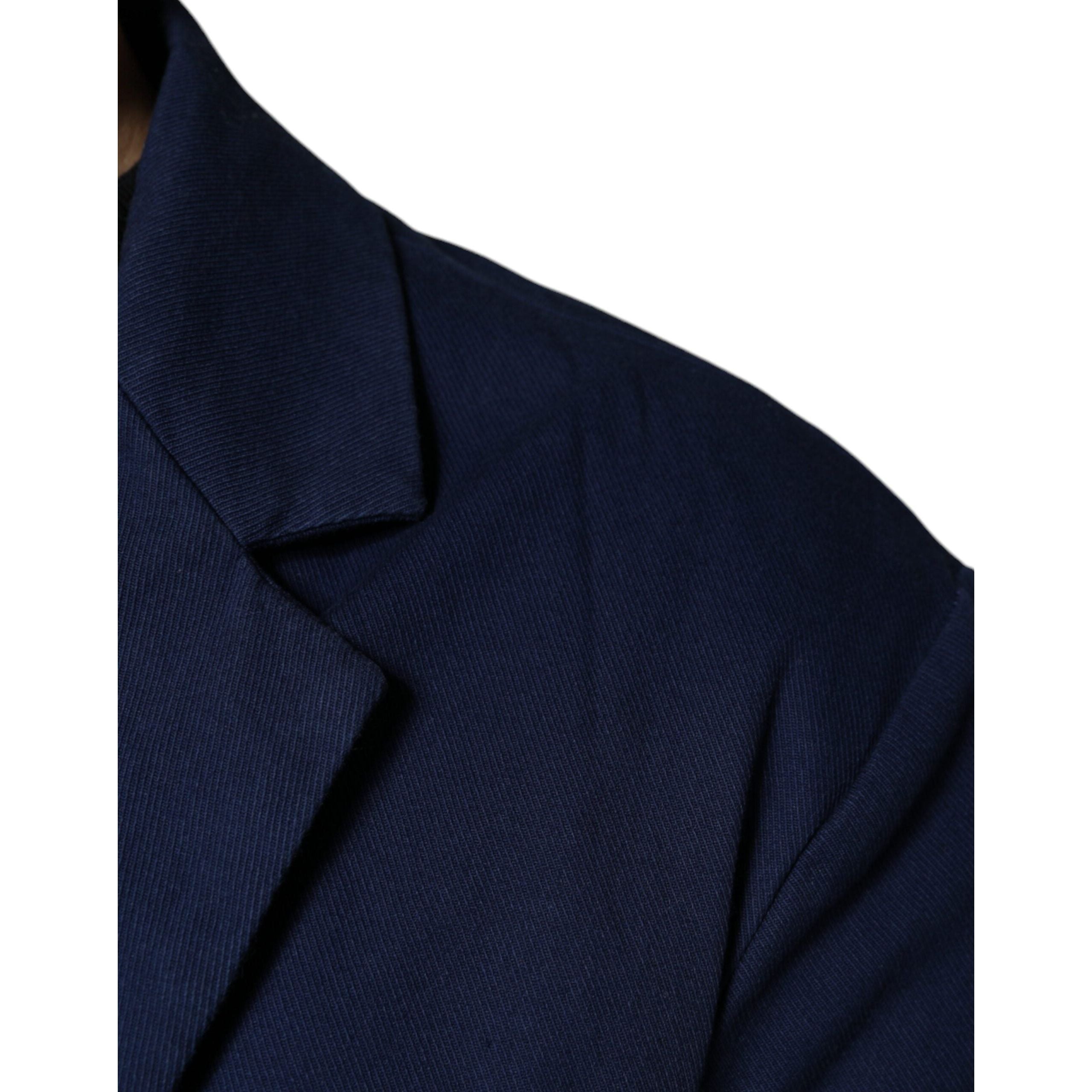 Dolce & Gabbana Blue Wool Notch Single Breasted Blazer
