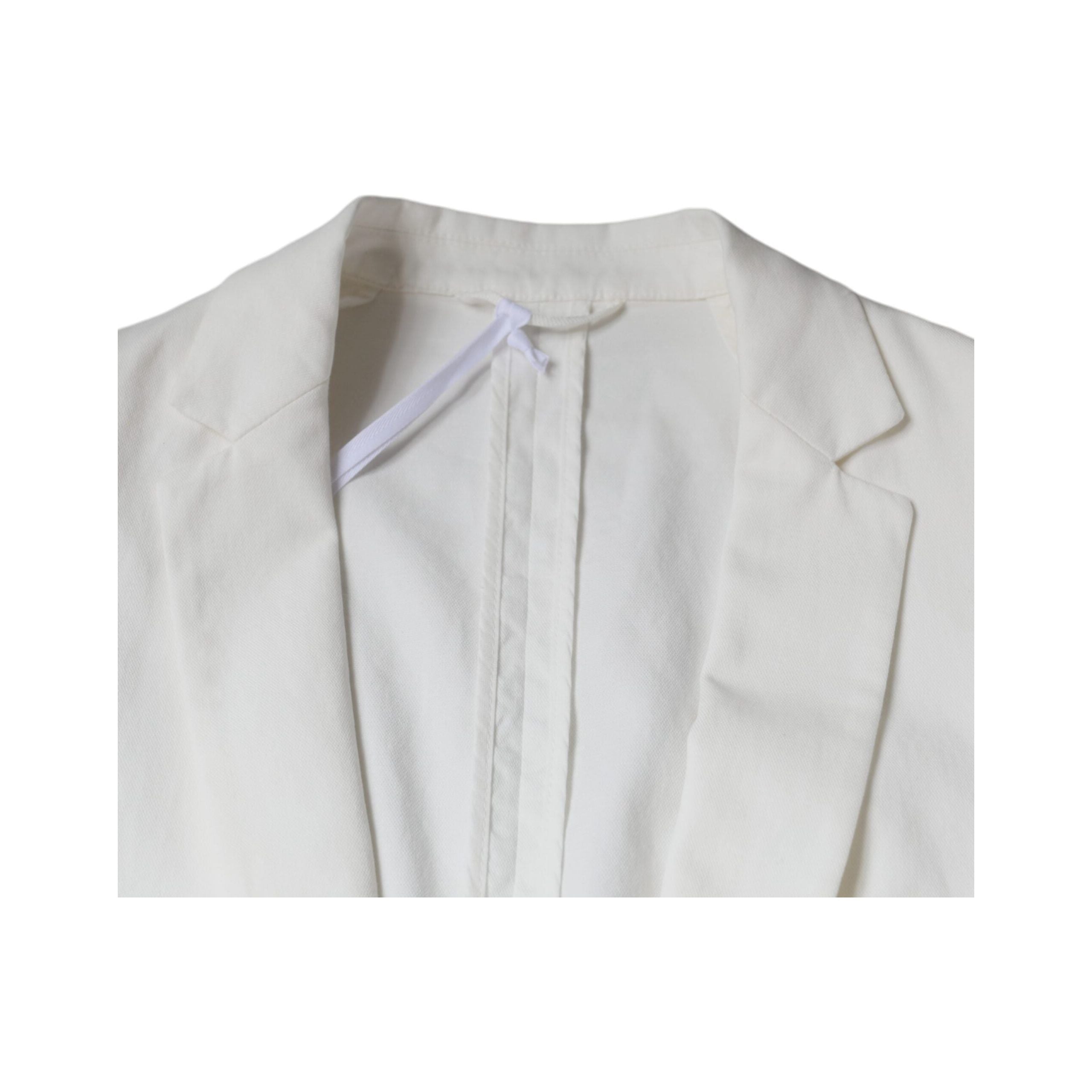 Dondup White Cotton Single Breasted One Button Blazer