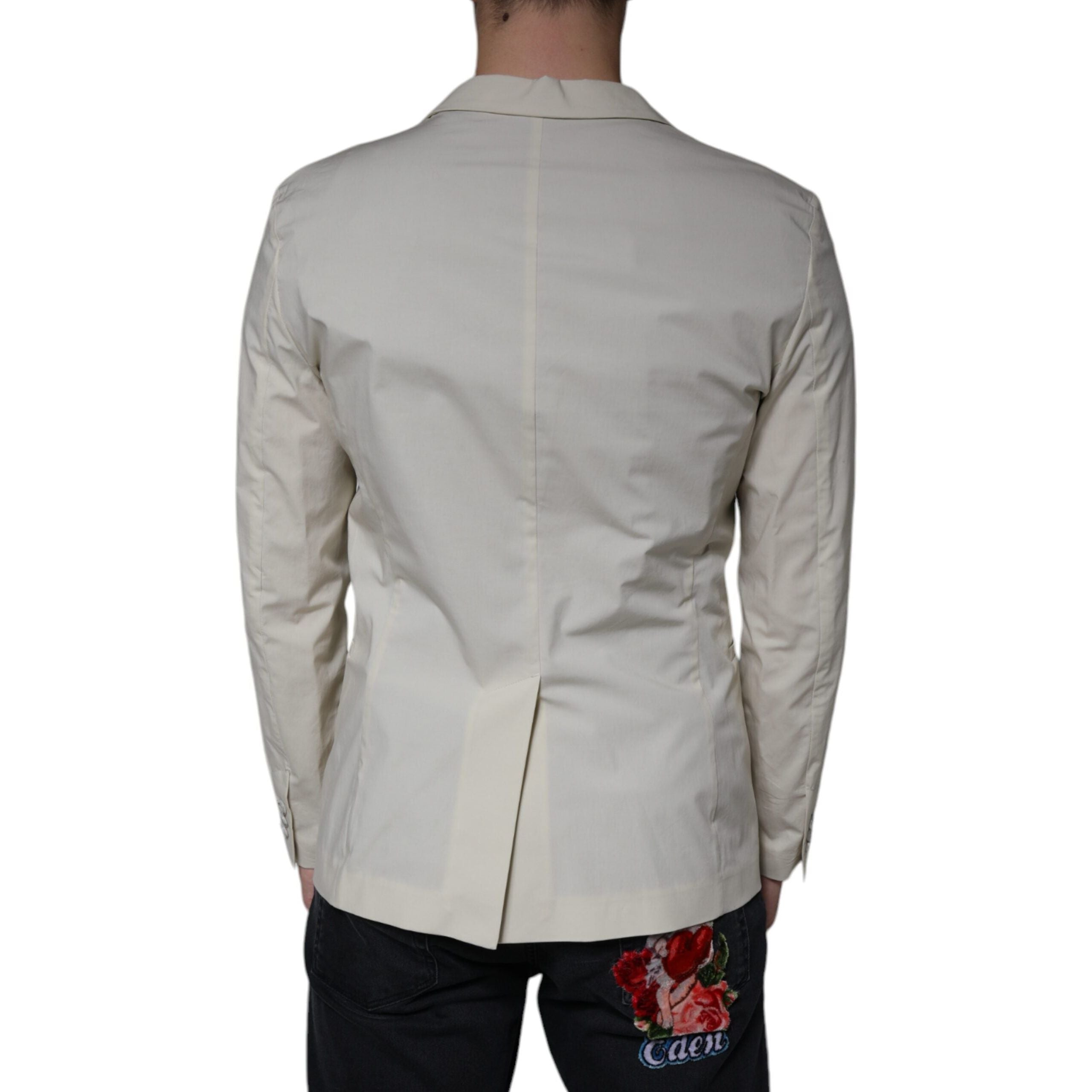 Paolo Pecora Milano Beige Cotton Single Breasted Blazer