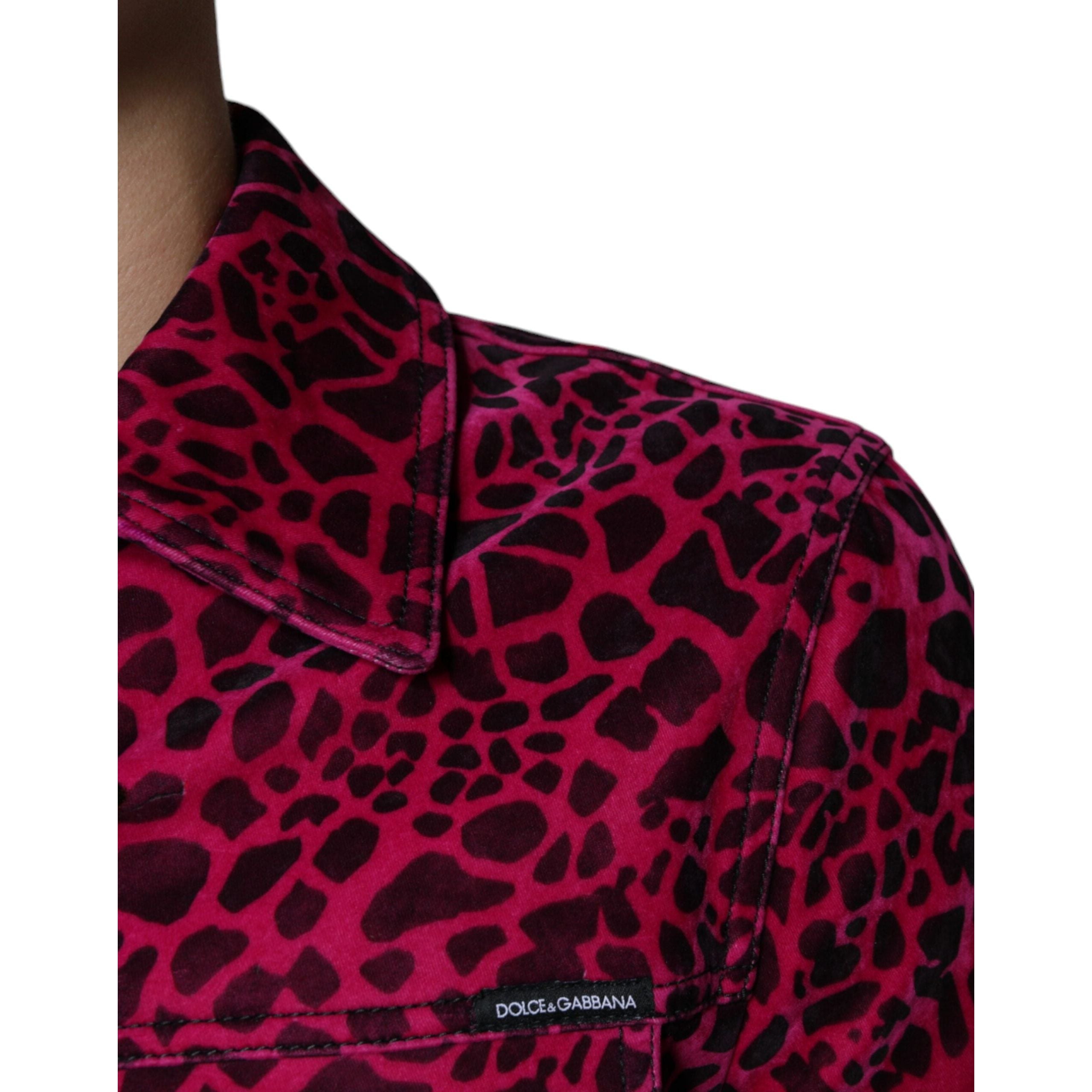 Dolce & Gabbana Fuchsia Cotton Button Down Jacket