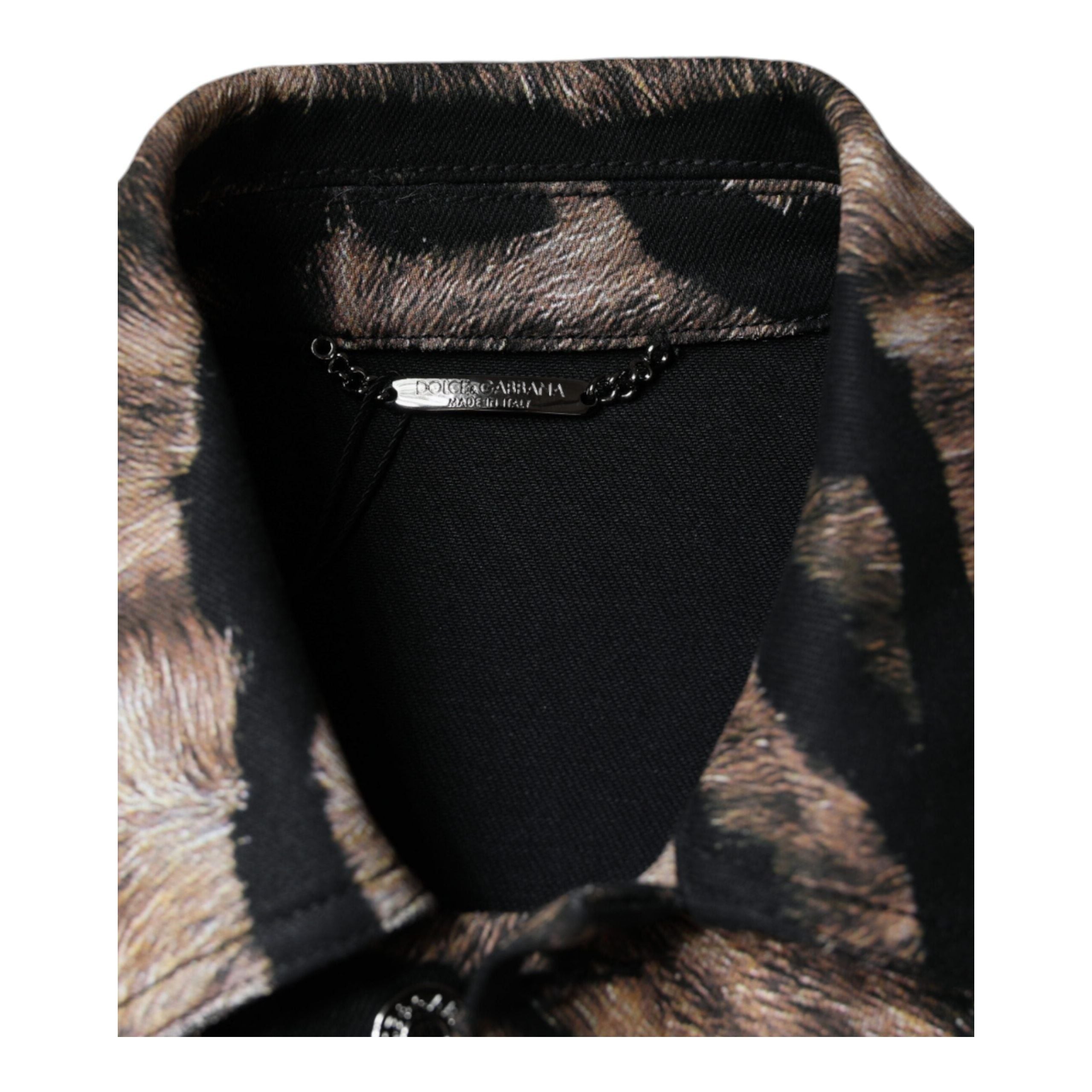 Dolce & Gabbana Brown Cotton Button Down Collared Jacket