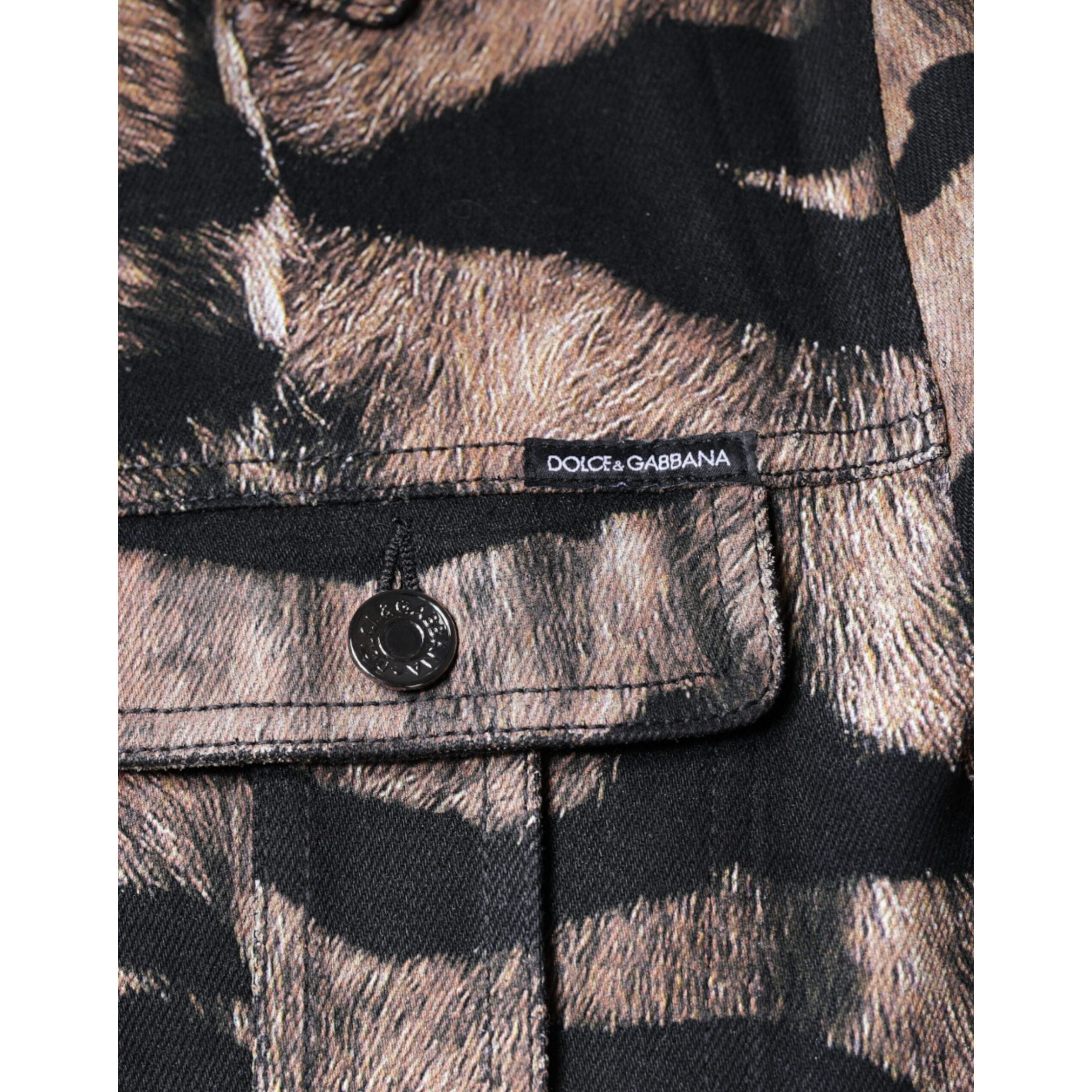 Dolce & Gabbana Brown Cotton Button Down Collared Jacket