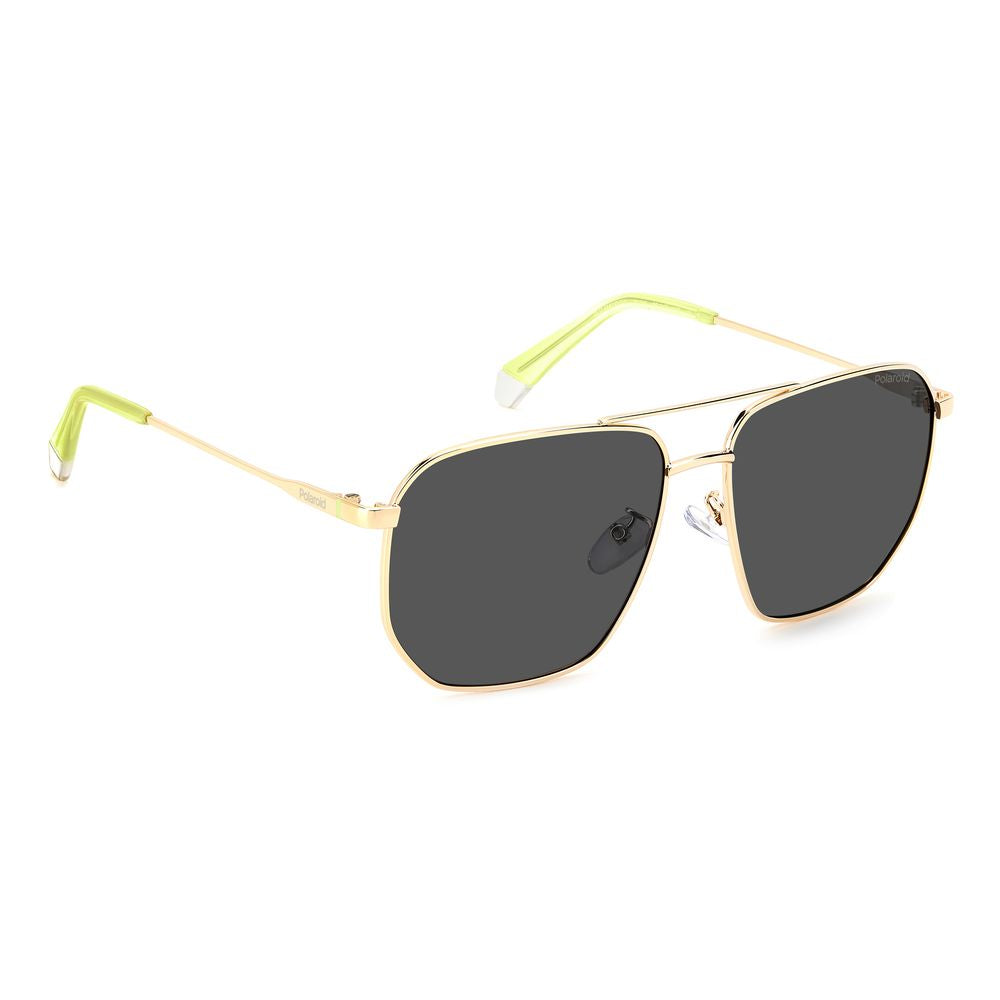 Polaroid Gold-Grey Metal Sunglasses for Timeless Elegance