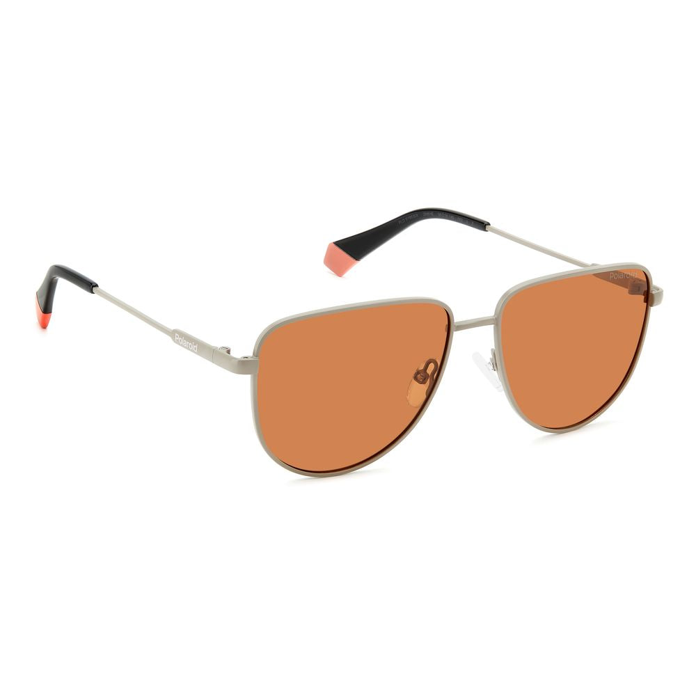 Polaroid Gray Metal Sunglasses for Timeless Elegance