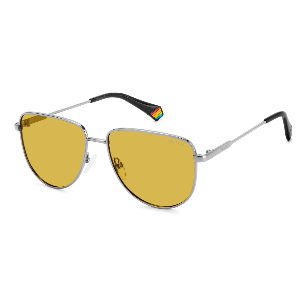 Polaroid Gray Metal Sunglasses for Timeless Elegance