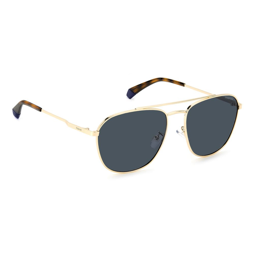 Polaroid Gold Stainless Steel Sunglasses with Polarized Lenses