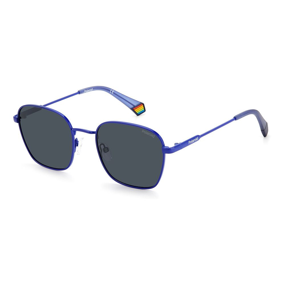 Polaroid Blue Stainless Steel Sunglasses with Polarized Lenses