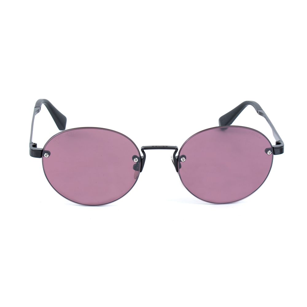 Police Black Metal Sunglasses Violet Mirror Finish
