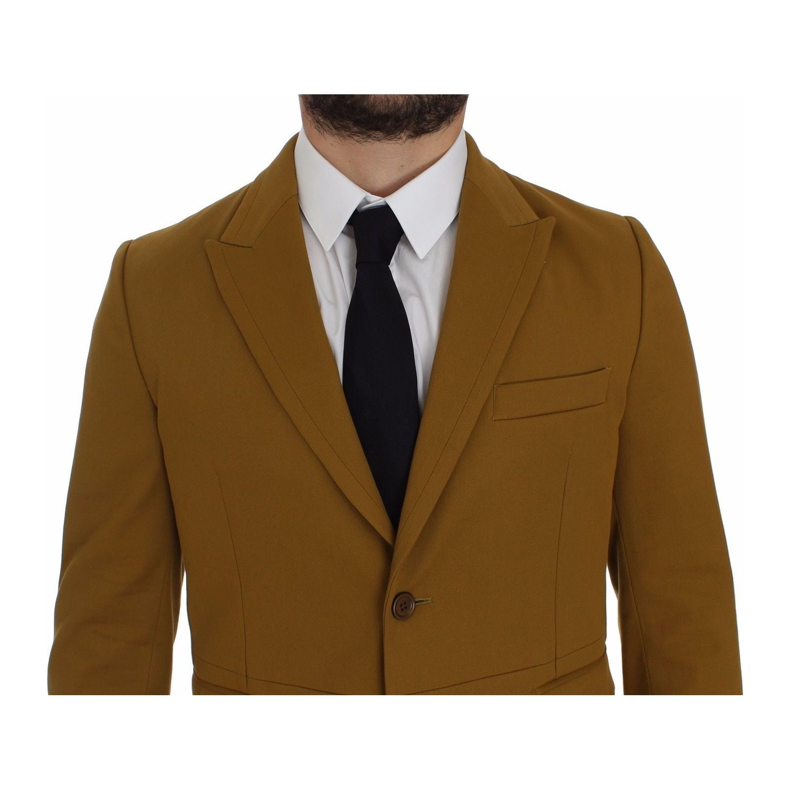 Dolce & Gabbana Yellow Cotton Blend Casual Blazer