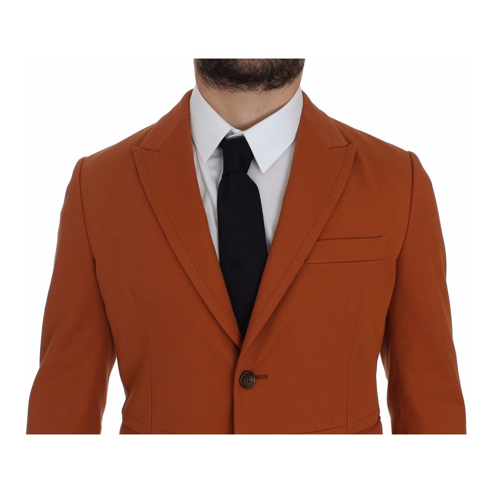 Dolce & Gabbana Orange Cotton Blend Casual Blazer