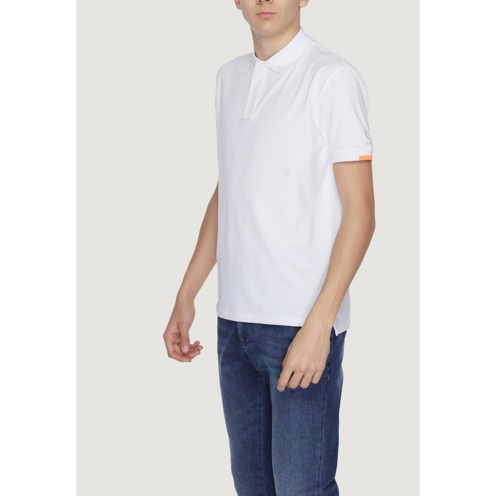 Suns White Cotton Polo Shirt - Timeless Elegance Redefined
