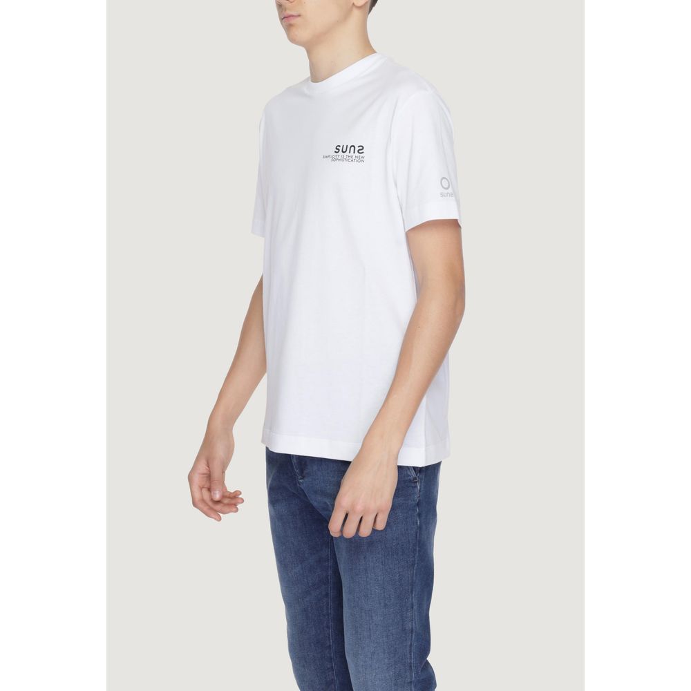 Suns White Cotton T-Shirt - Effortless Sophistication and Elegance