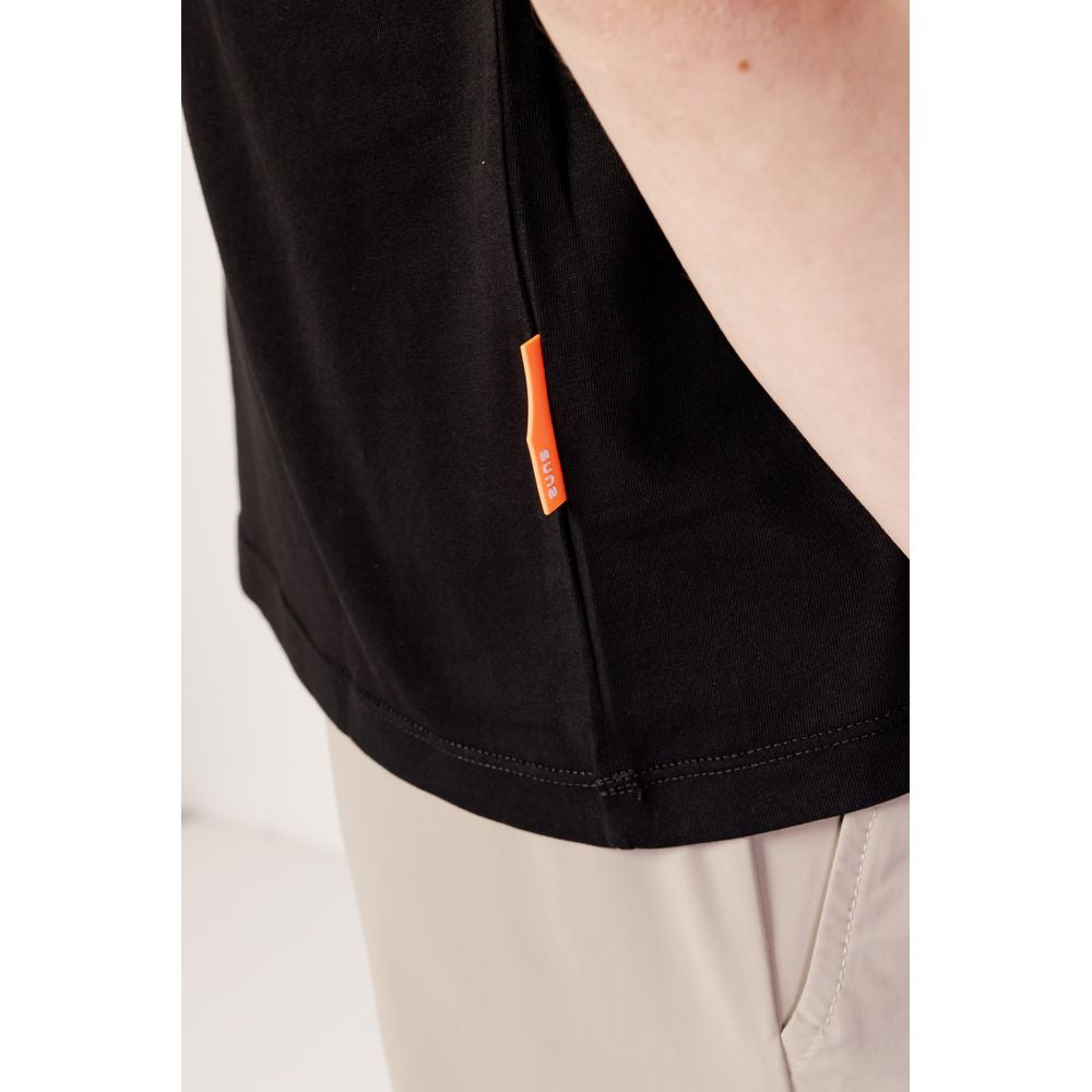 Suns Black Cotton T-Shirt for Elevated Everyday Elegance