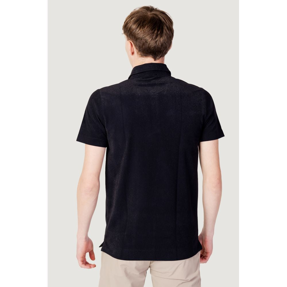 Suns Black Cotton Polo Shirt - Effortless Elegance Redefined