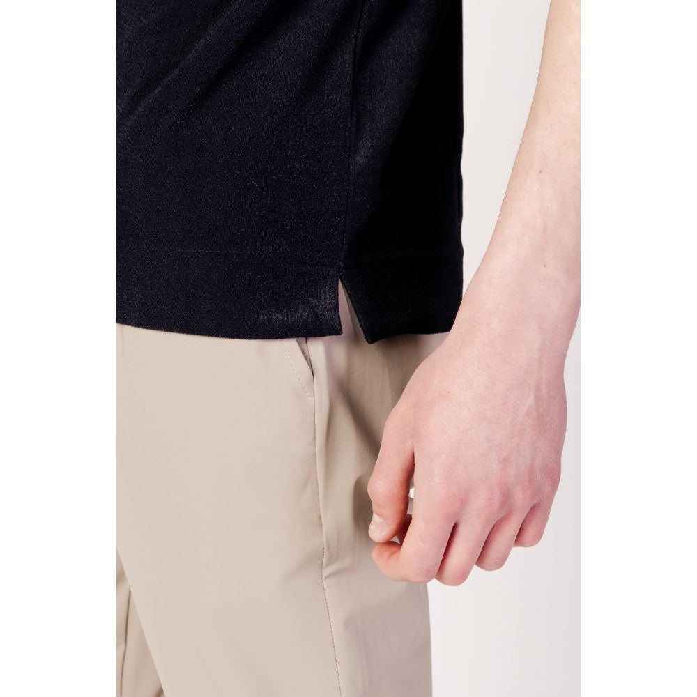 Suns Black Cotton Polo Shirt - Effortless Elegance Redefined