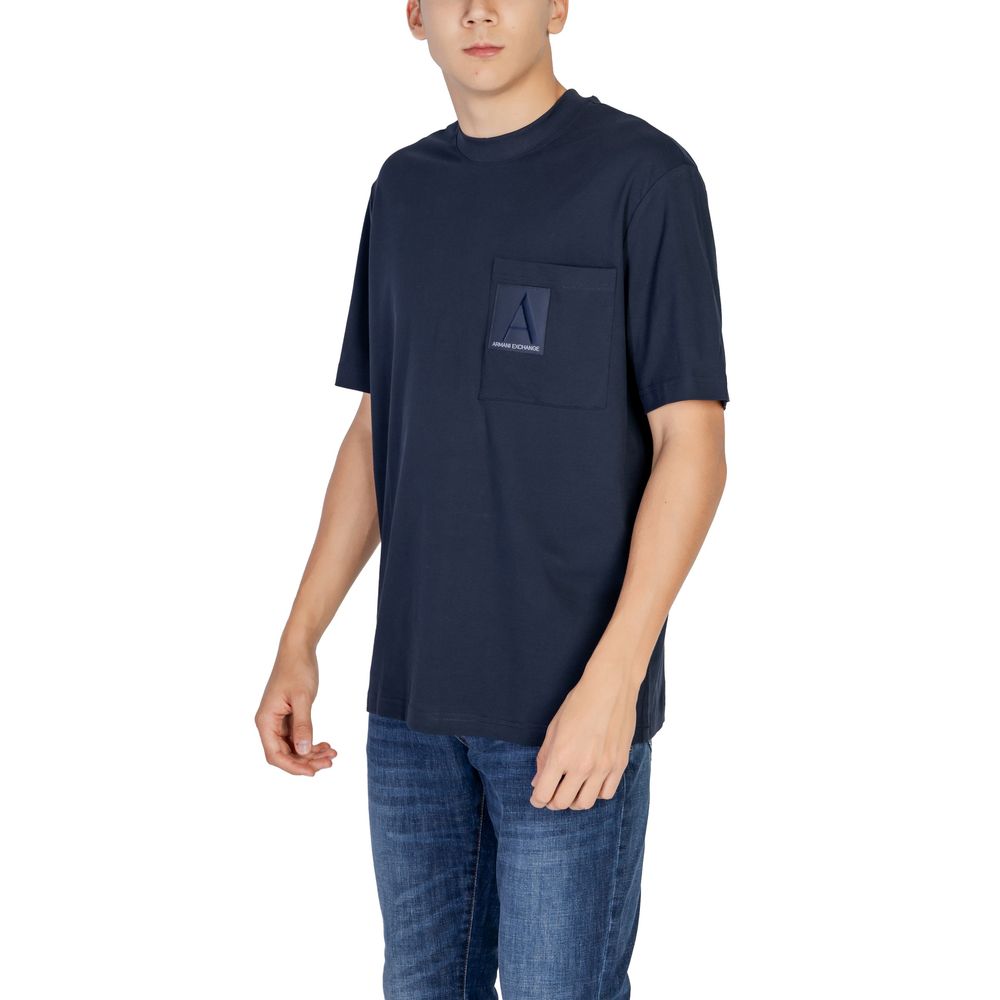 Armani Exchange Blue Cotton T-Shirt for Elevated Style