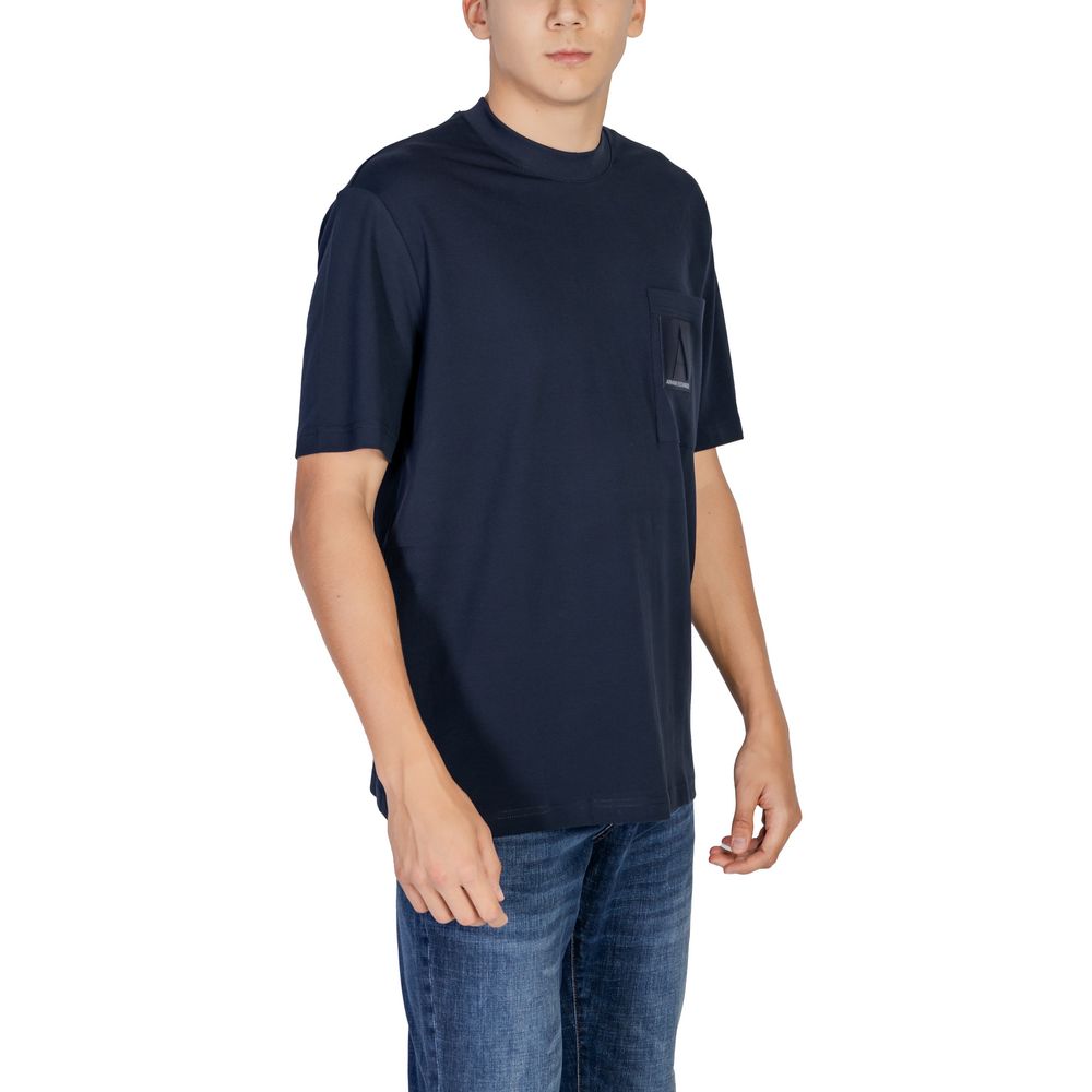 Armani Exchange Blue Cotton T-Shirt for Elevated Style