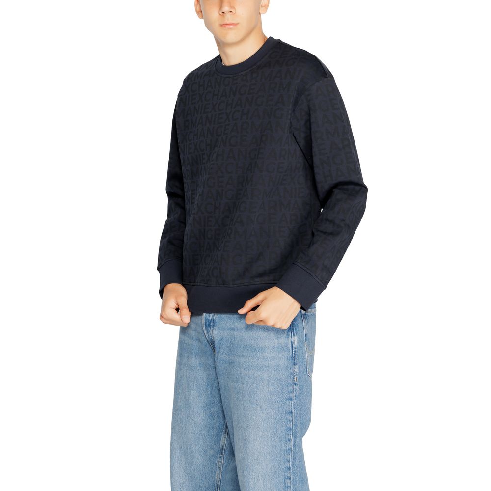 Armani Exchange Blue Cotton Sweater for Elevated Style