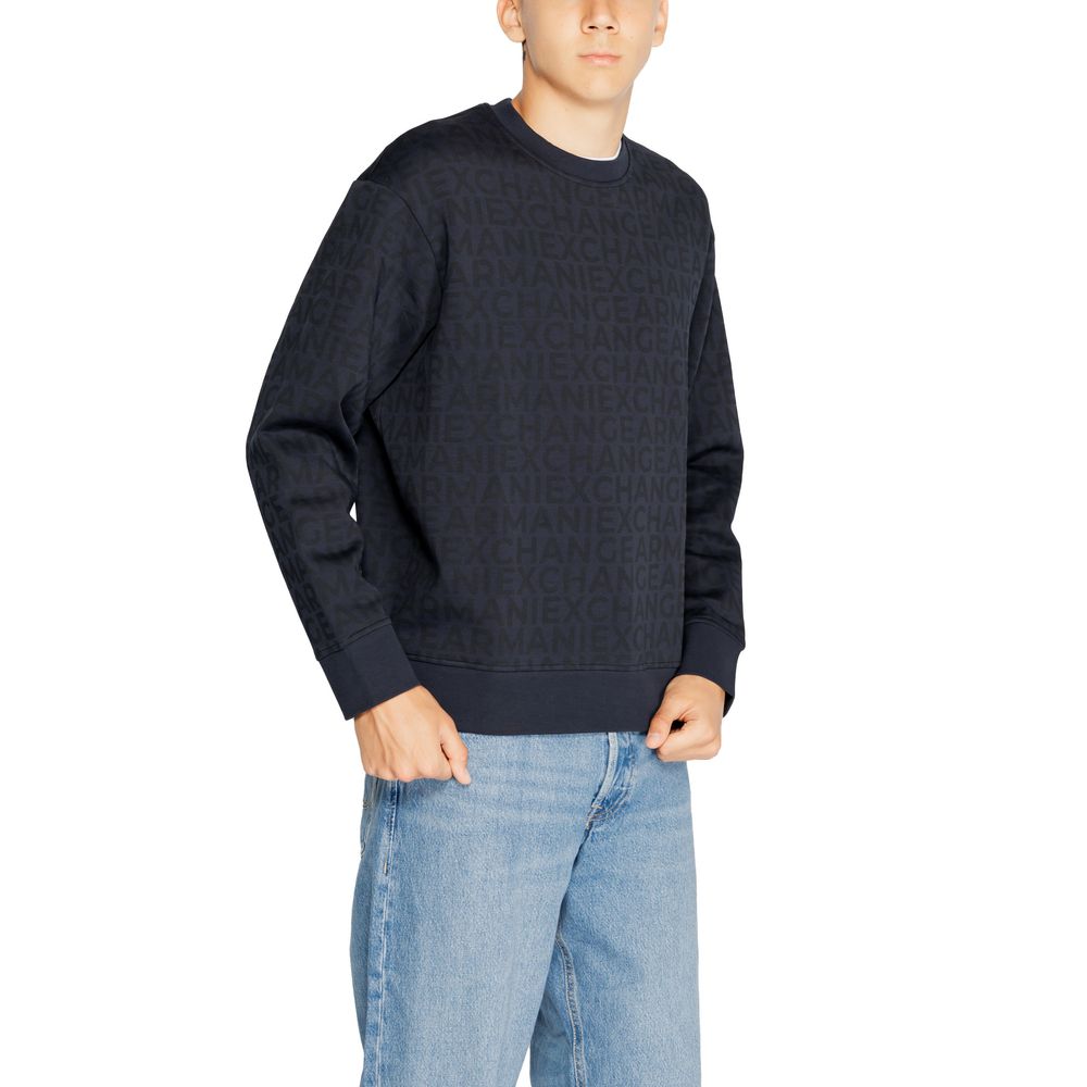 Armani Exchange Blue Cotton Sweater for Elevated Style