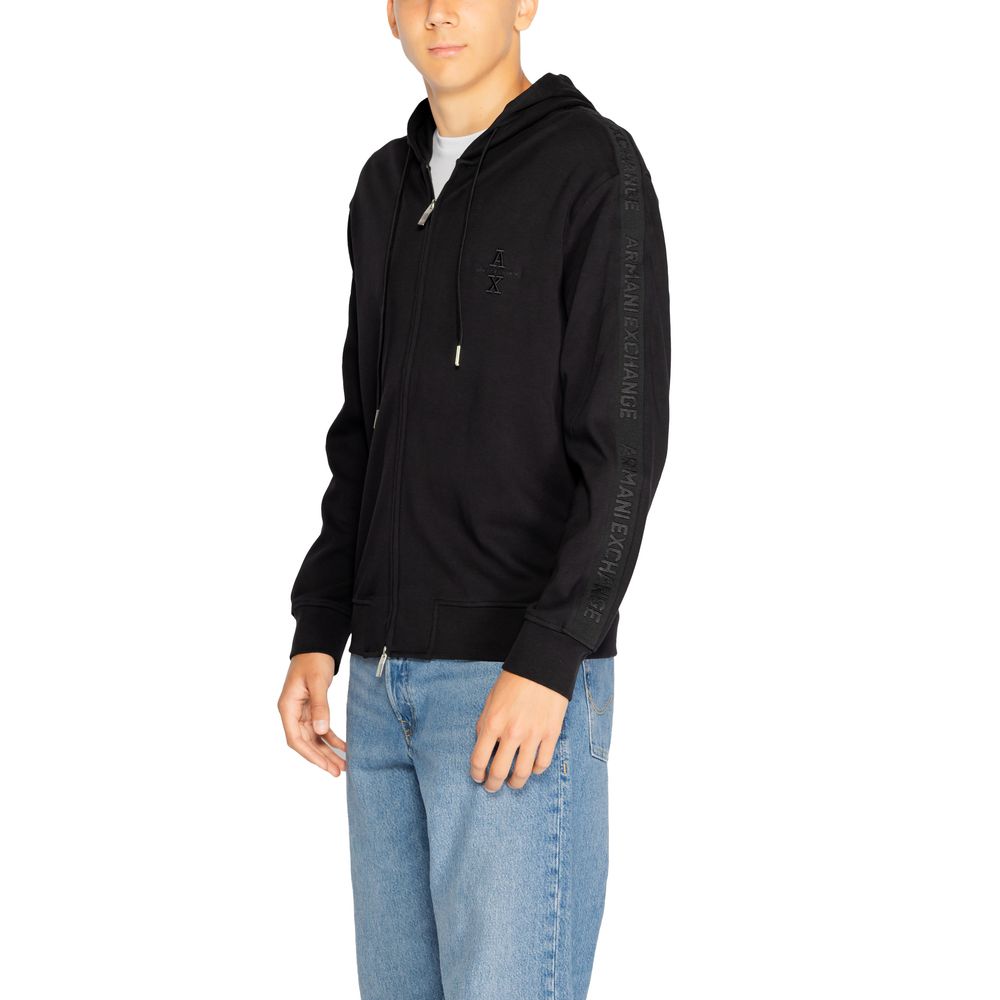 Armani Exchange Black Cotton Sweater for Effortless Elegance