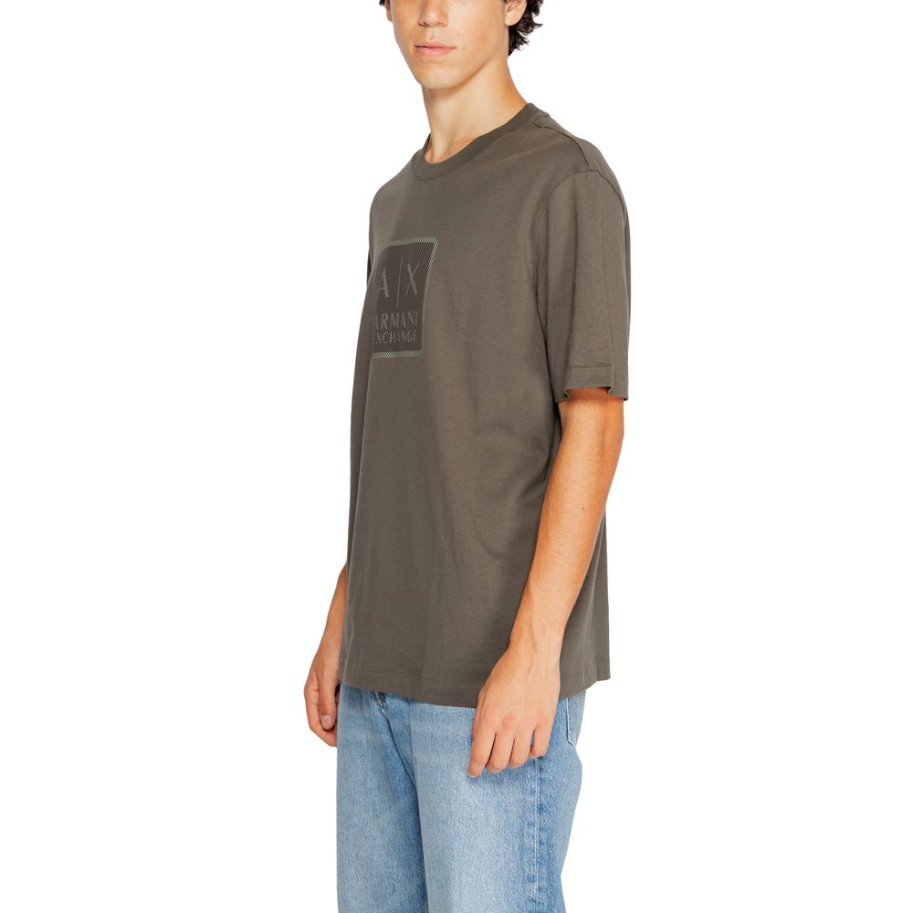 Armani Exchange Green Cotton T-Shirt for Effortless Elegance