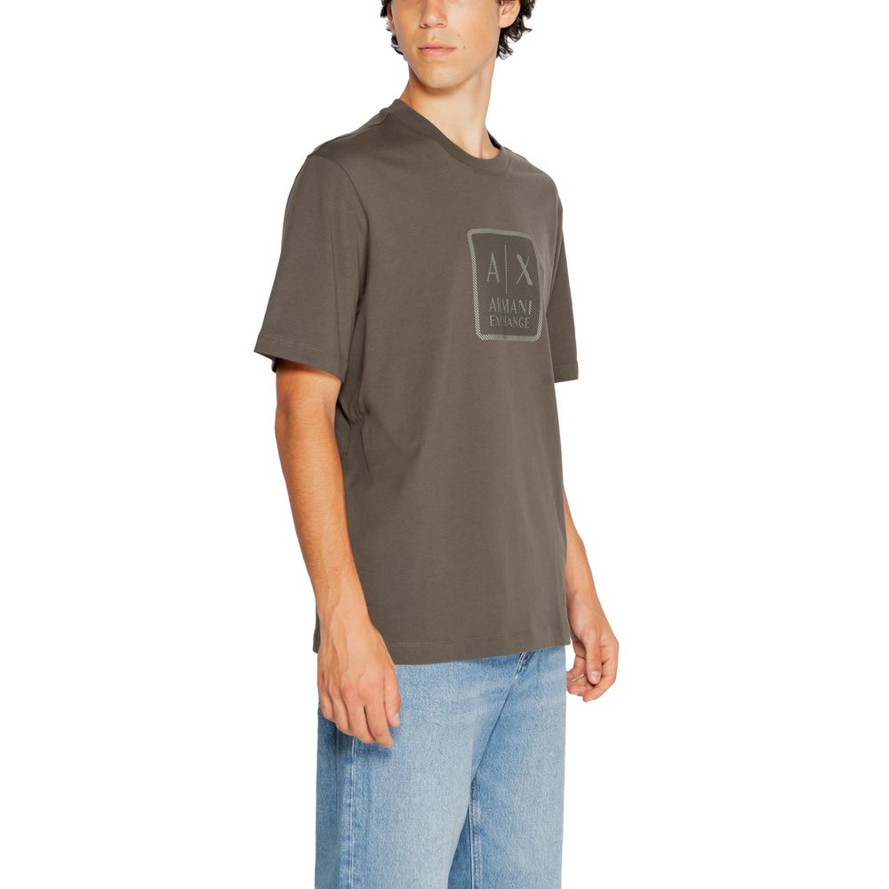 Armani Exchange Green Cotton T-Shirt for Effortless Elegance