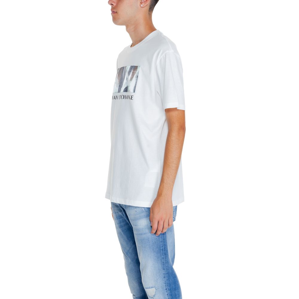 Armani Exchange White Cotton T-Shirt for Timeless Elegance