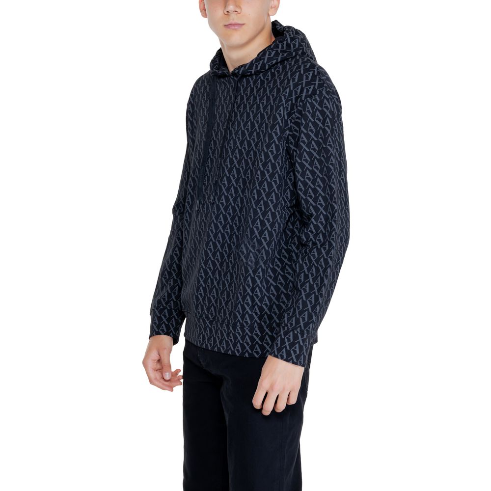 Armani Exchange Black Cotton Sweater for Elevated Style