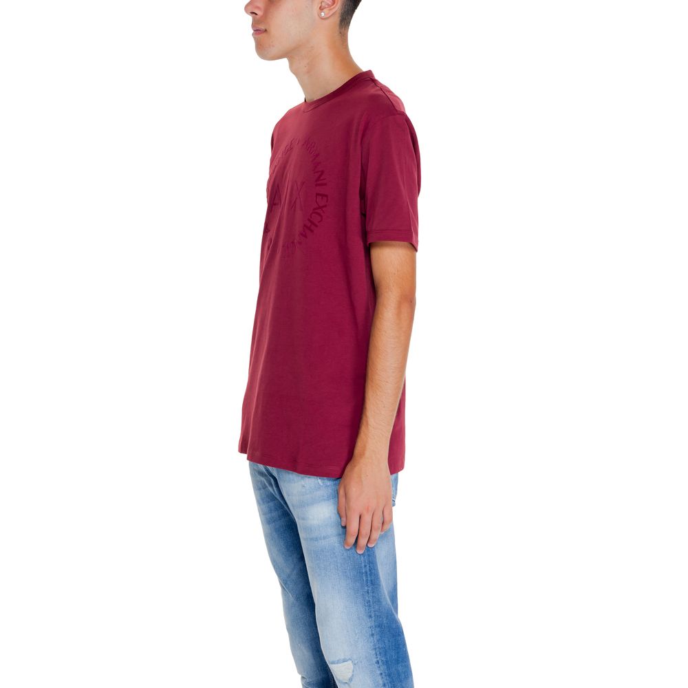 Armani Exchange Bordeaux Cotton T-Shirt for Elevated Style