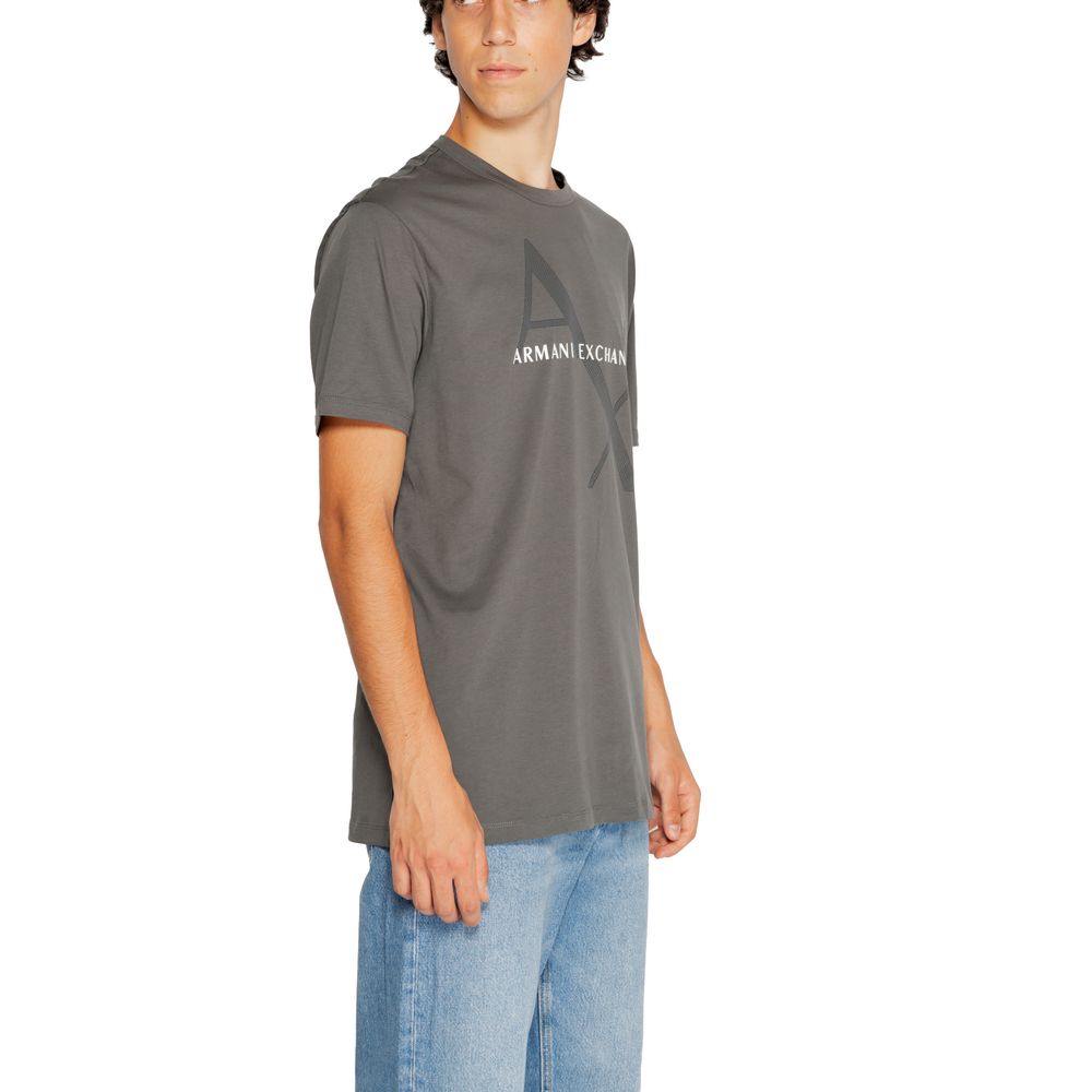 Armani Exchange Gray Cotton T-Shirt for Effortless Elegance