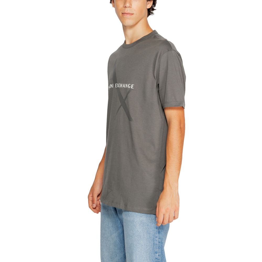 Armani Exchange Gray Cotton T-Shirt for Effortless Elegance