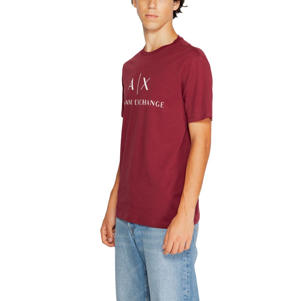 Armani Exchange Bordeaux Cotton T-Shirt for Elevated Style