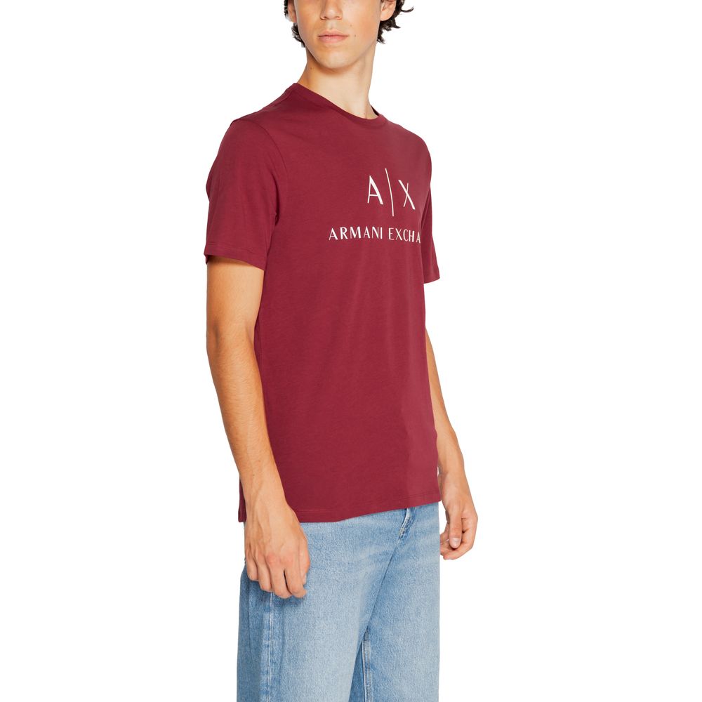 Armani Exchange Bordeaux Cotton T-Shirt for Elevated Style