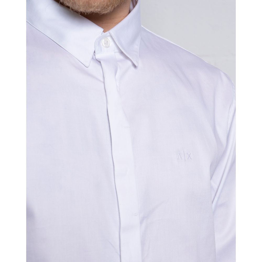 Armani Exchange White Cotton Shirt for Effortless Elegance