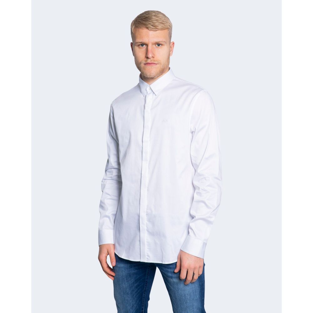 Armani Exchange White Cotton Shirt for Effortless Elegance
