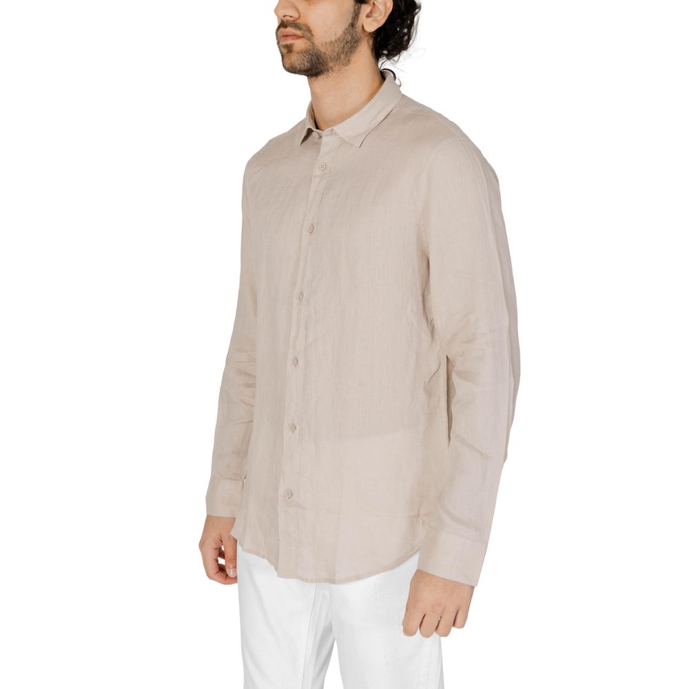 Armani Exchange Beige Linen Shirt for Effortless Elegance