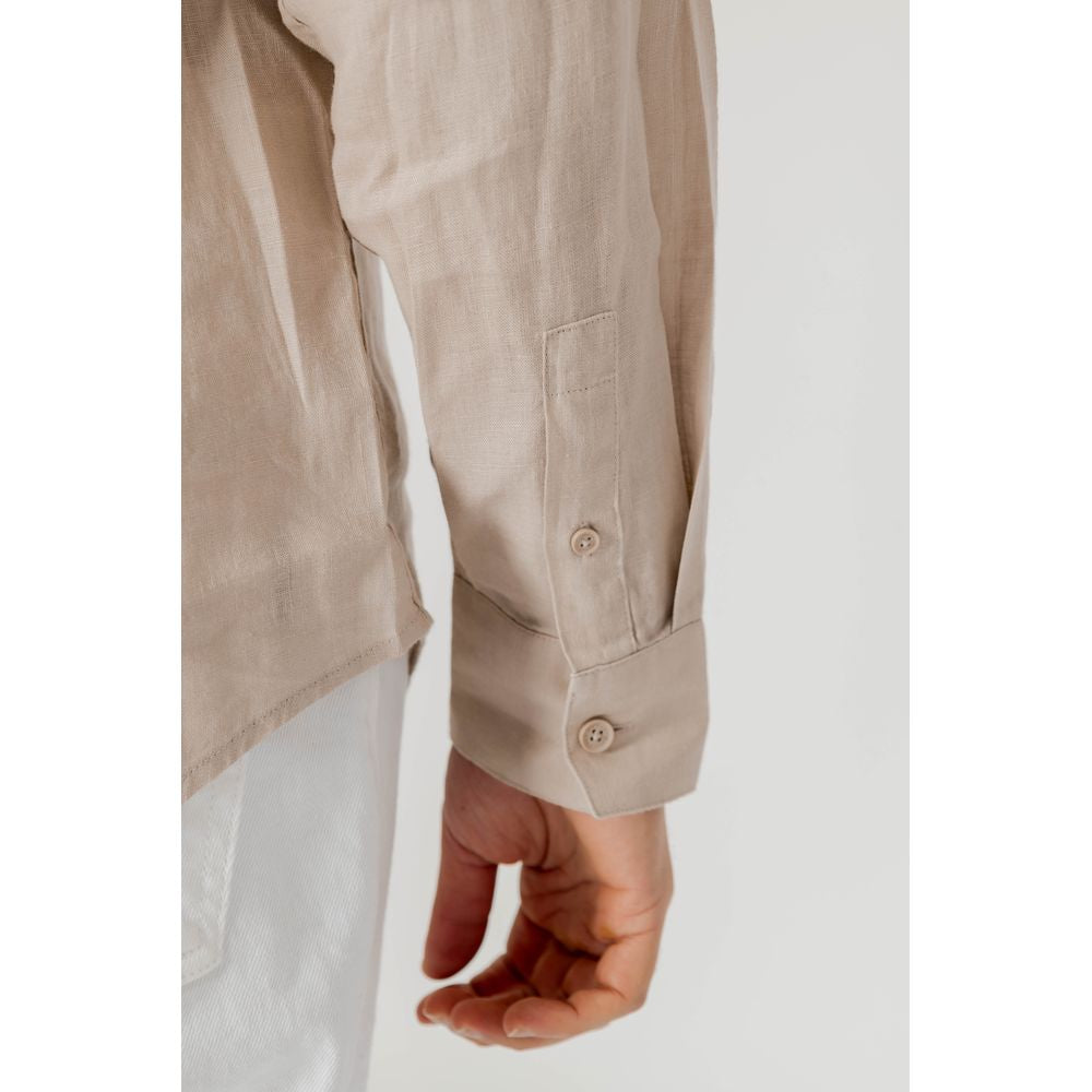 Armani Exchange Beige Linen Shirt for Effortless Elegance