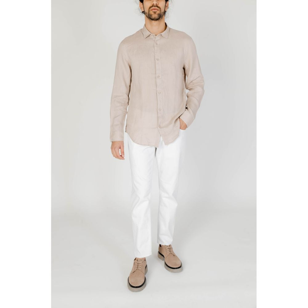 Armani Exchange Beige Linen Shirt for Effortless Elegance